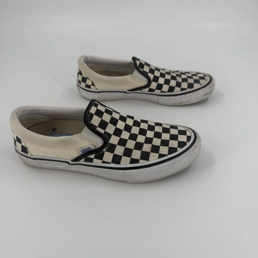 Vans Skate Shoes Mens US 7.5 Black White Checkerboard Ultracush Slip On 500714